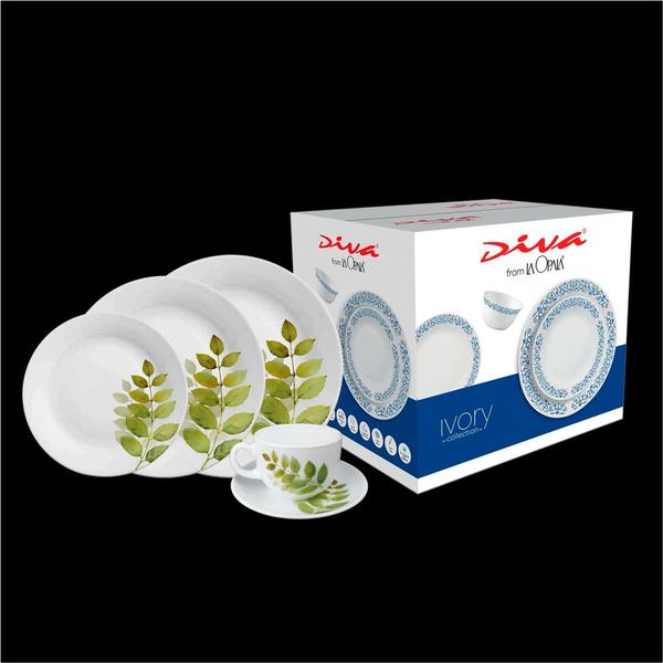 Aparelho de Almoço e Jantar Ivory Opaline C/ 20 Und - DIVA Imagem de Aparelho de Almoço e Jantar Ivory Opaline C/ 20 Und