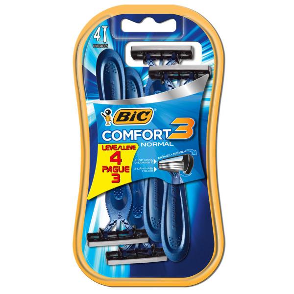 Imagem de Aparelho de Barbear Bic Comfort 3 Normal com 4 Unidades