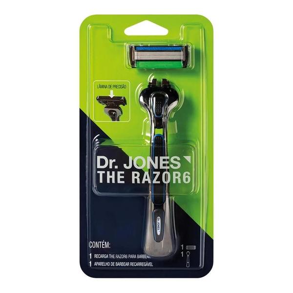 Imagem de Aparelho de Barbear Dr Jones Razor 6 c/ 1 Recarga