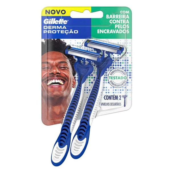 Imagem de Aparelho De Barbear Gillette Derma Proteção Com 2 Unidades