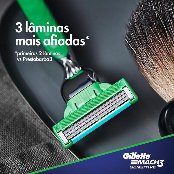 Imagem de Aparelho de Barbear Gillette Mach3 Sensitive + 9 cargas