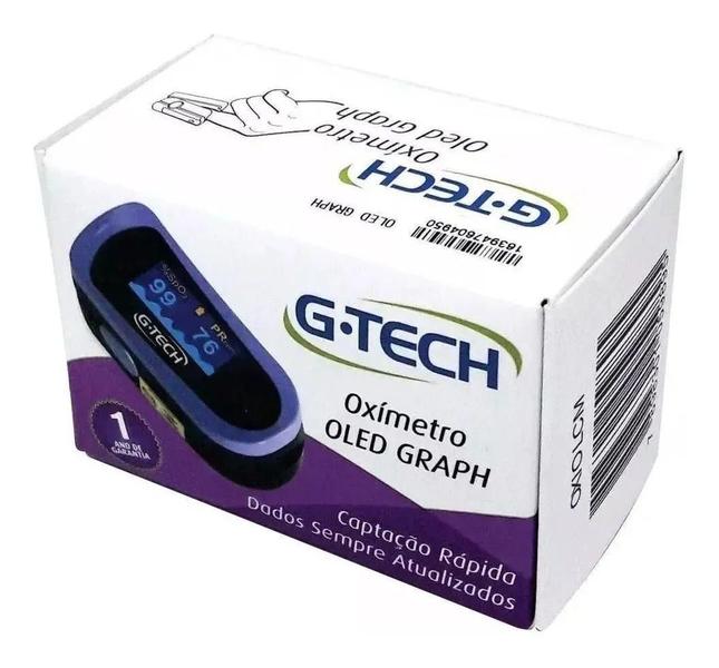 Imagem de Aparelho De Dedo Oximetro Medidor De Saturação De Oxigenio No Sangue Marca G-TECH Com Anvisa e Inmetro