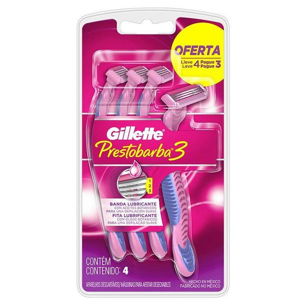 Imagem de Aparelho De Depilação Gillette Prestobarba 3 Feminino Leve 4 Pague 3