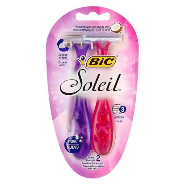 Imagem de Aparelho De Depilar Soleil Rosa/Roxo 2 Unidades Bic