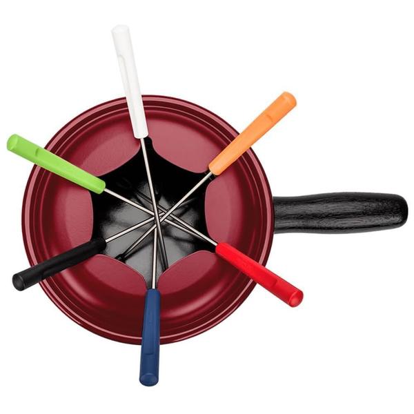 Aparelho De Fondue 10 Peças Borgonha Vinho - Brinox 1257/116 Imagem de Aparelho De Fondue 10 Peças Borgonha Vinho - Brinox 1257/116