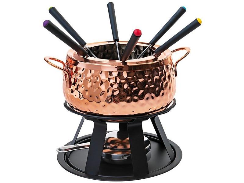 Aparelho de Fondue Brinox Cobre 11 Peças 1256100 Aparelho de Fondue Brinox Cobre 11 Peças 1256100