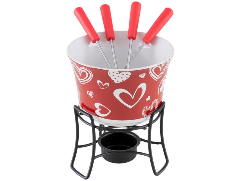 Aparelho de Fondue Cerâmica Brinox Vermelho - 6 Peças 1256/104 Aparelho de Fondue Cerâmica Brinox Vermelho - 6 Peças 1256/104