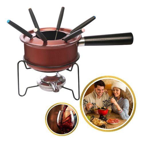 Imagem de Aparelho De Fondue Queijo Chocolate Serve 6 Pessoas Completo