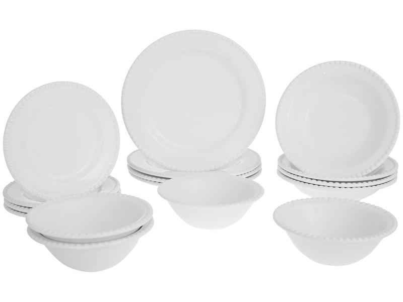 Aparelho de Jantar 16 Peças Cerâmica Scalla - Redondo Branco Bolinha Aparelho de Jantar 16 Peças Cerâmica Scalla - Redondo Branco Bolinha