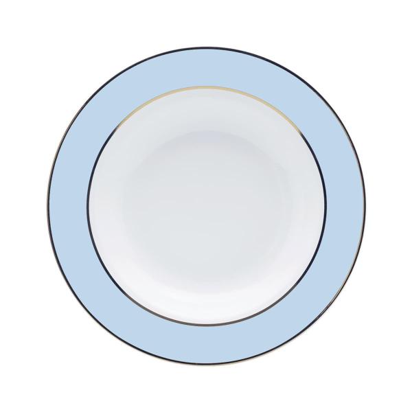 Imagem de Aparelho de Jantar 30 Com Filetes em Ouro Peças Flamingo Classic Azul Oxford Porcelanas