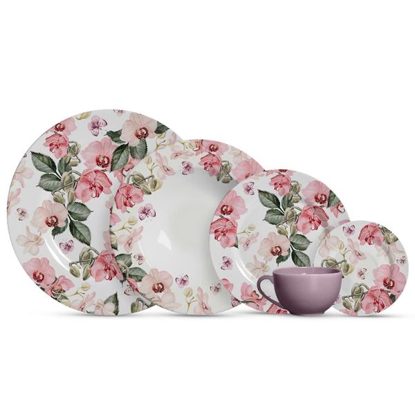 Aparelho De Jantar 30 Peças Encanto Alleanza Xic Malva 1L - Alleanza Cerâmica Imagem de Aparelho De Jantar 30 Peças Encanto Alleanza Xic Malva 1L