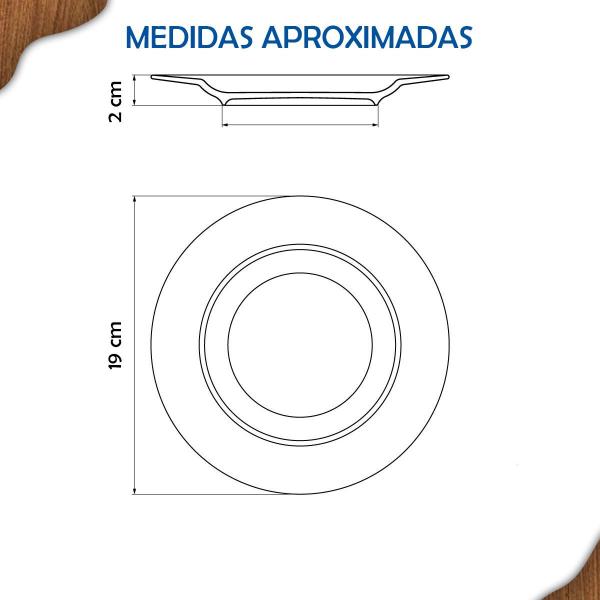 Imagem de Aparelho de Jantar Canyon Jogo de Pratos Rasos 25 cm em Porcelana Decorada Tramontina 4 peças