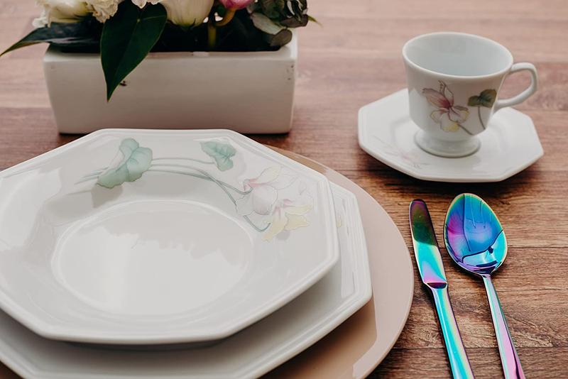 Imagem de Aparelho de jantar chá e cafe 42 peças encanto porcelana schmidt