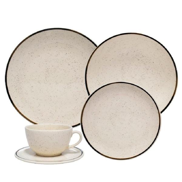 Aparelho de Jantar/Chá Oxford Brisa  Cerâmica, 20 Peças, Bege
