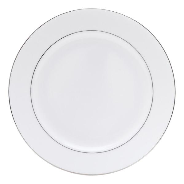 Imagem de Aparelho De Jantar Com Borda Prateada Mônaco Porcelana 42 Peças