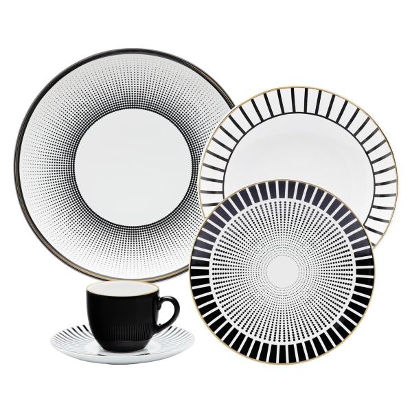 Imagem de Aparelho de Jantar de 20 Peças em Porcelana Coup Noir Oxford Porcelanas