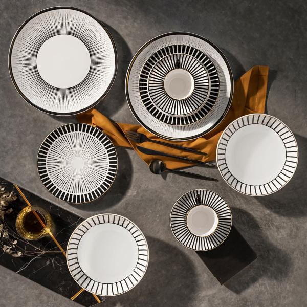 Imagem de Aparelho de Jantar de 20 Peças em Porcelana Coup Noir Oxford Porcelanas