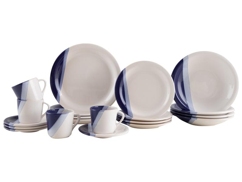 Aparelho de Jantar e Chá 20 Peças Cerâmica Brasilia Redondo Branco e Azul Cobalto Atual Aparelho de Jantar e Chá 20 Peças Cerâmica Brasilia Redondo Branco e Azul Cobalto Atual