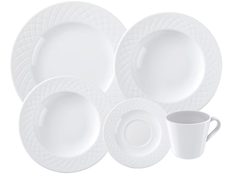 Aparelho de Jantar e Chá 20 Peças Tramontina - Porcelana Branco Redondo Ingrid Aparelho de Jantar e Chá 20 Peças Tramontina - Porcelana Branco Redondo Ingrid