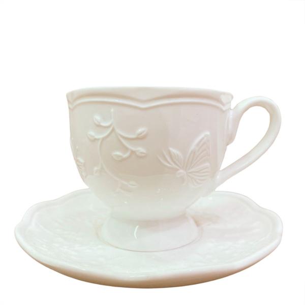 Imagem de Aparelho de Jantar e Chá 30pçs Porcelana New Bone Butterfly Flower Lyor