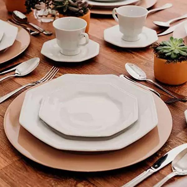 Imagem de Aparelho De Jantar E Chá Prisma  Porcelana 30 Peças  - Schmidt