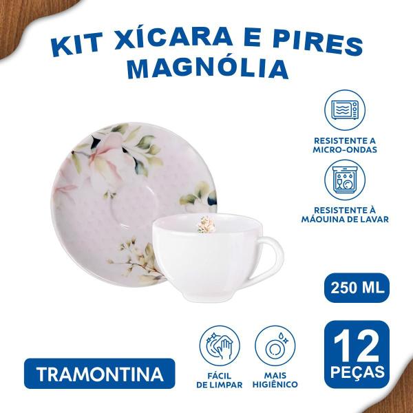 Imagem de Aparelho de Jantar Magnólia Tramontina Jogo de Pratos Rasos, Fundos e Sobremesa com Opções de Kits