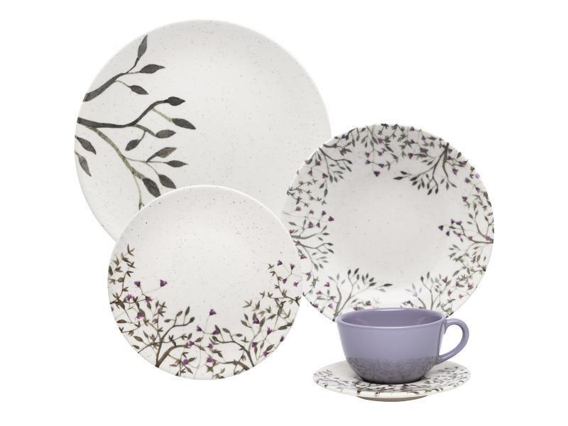 Aparelho De Jantar Oxford 20 Peças Unni Lilac Branco/Lilás Imagem de Aparelho De Jantar Oxford 20 Peças Unni Lilac Branco/Lilás
