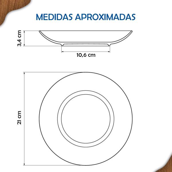 Imagem de Aparelho De Jantar Pratos Fundos Tramontina Leonora 6 Pçs