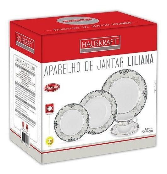 Imagem de Aparelho De Jantar Pratos Xícara Porcelana Liliana 20 Peças