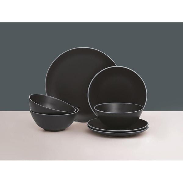 Aparelho de Jantar Preto com 18 Peças - Mason Cash Aparelho de Jantar Preto com 18 Peças - Mason Cash