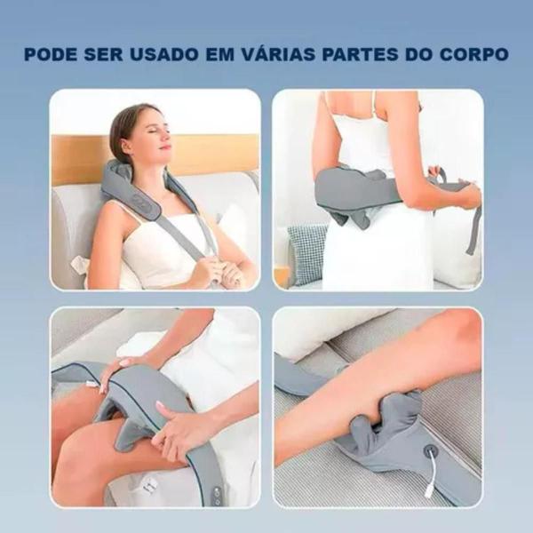 Imagem de Aparelho de Massagem Portátil 26W Bateria 2000mAh Recarregável Tipo C Ideal para Relaxar em Casa ou no Trabalho