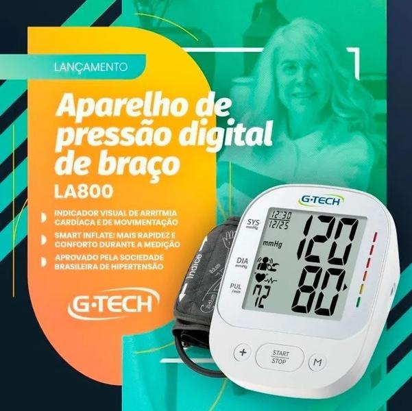 Imagem de Aparelho De Pressão Braço Digital Gtech La800 Fonte E Pilhas