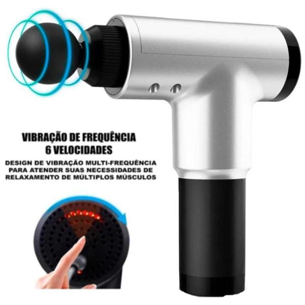 Aparelho Elétrico Portátil Fascial Gun Massageador Corporal Muscular Fisio Imagem de Aparelho Elétrico Portátil Fascial Gun Massageador Corporal Muscular Fisio