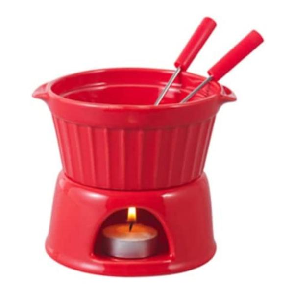 Imagem de Aparelho Fondue 4pçs Porcelana Vermelho 400ml - Lyor