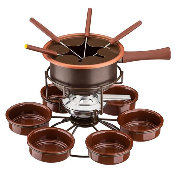Aparelho Fondue Base Giratória Jogo 16 peças Completo Aspen Chocolate - Forma Aparelho Fondue Base Giratória Jogo 16 peças Completo Aspen Chocolate - Forma