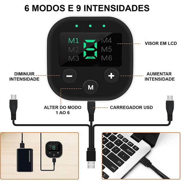 Imagem de Aparelho Gold Sports Total Shape Turbo Usb Estimulador Elétrica Muscular Abdômen Braços Pernas