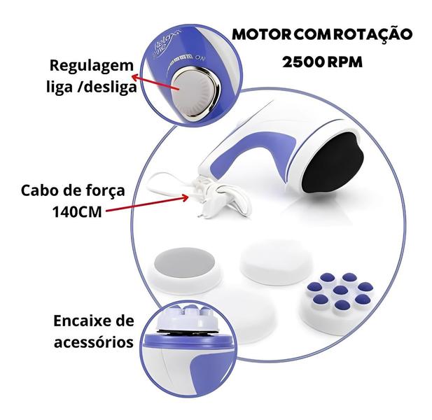 Aparelho Massageador Drenagem Elimina Gordura Corpo Orbital - ZEM Imagem de Aparelho Massageador Drenagem Elimina Gordura Corpo Orbital
