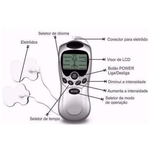 Imagem de Aparelho massageador eletroestimulador tonificador muscular para fisioterapia digital bivolt