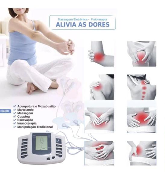 Imagem de Aparelho Massagem e Fisioterapia com Eletrodos Profissional Pulso Eletrico Acupuntura Portatil