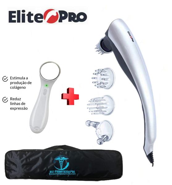 Imagem de Aparelho Massagem Elétrico Elite Pró + Massageador Ultrassonico Íons