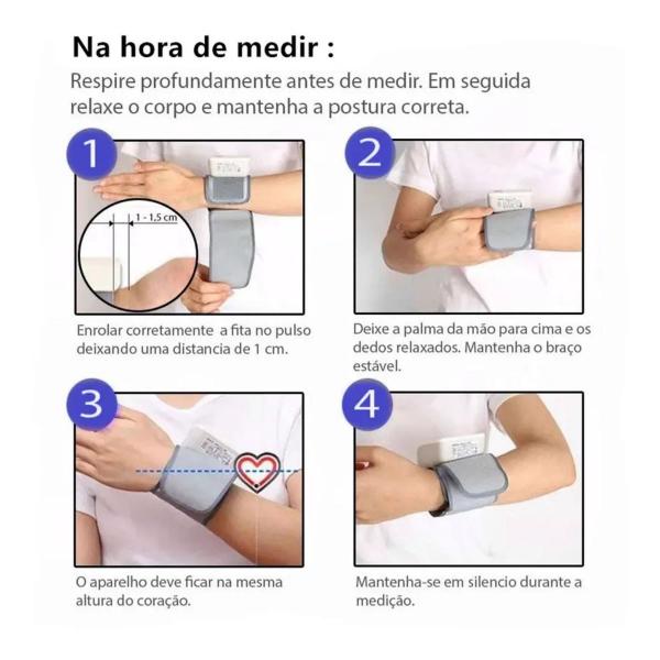 Imagem de Aparelho Medidor De Pressão Digital Automático Pulso Com Voz em Portugues