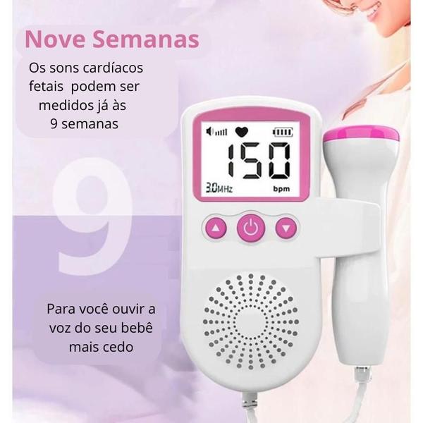 Imagem de Aparelho Portátil Ouvir Batimentos Grávida Bebê Sonar Doppler