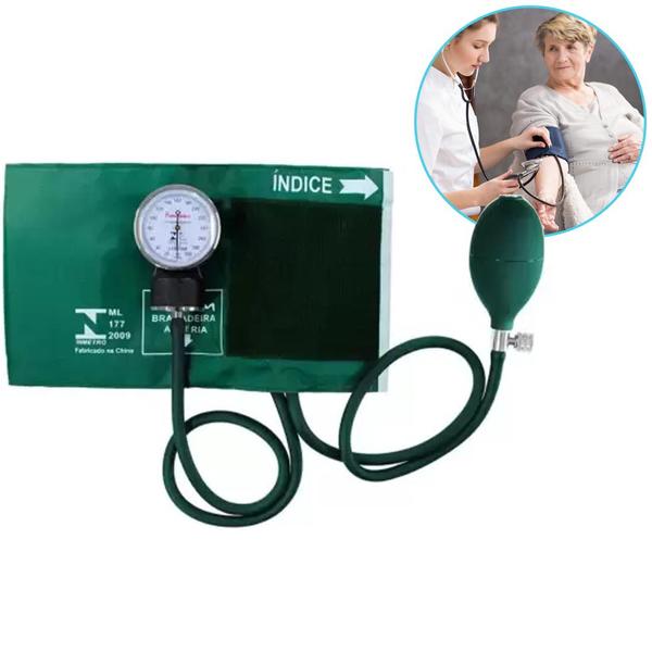 Imagem de Aparelho Pressão Analógico Enfermagem Esfigmomanômetro Verde de alta precisão e sensibilidade Com 1 anos de Garantia PREMIUM