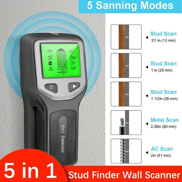 Imagem de Aparelho Scanner Display Lcd Multifuncional Detector Parede Cor Preto