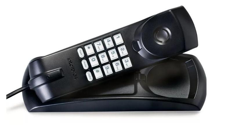 Imagem de Aparelho Telefone Telefônico Fixo Linha de Mesa Parede Intelbras Preto