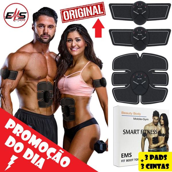 Imagem de Aparelho Tonificador Muscular Estimulador Abdominal Elétrico Fitness Academia Braço Ems Six Pad