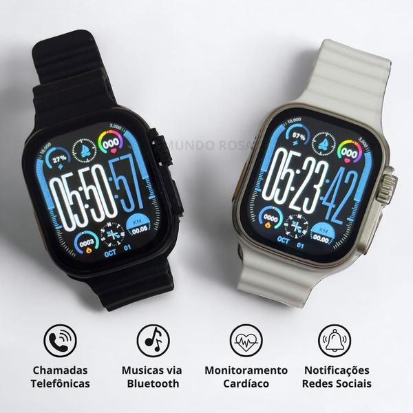 Imagem de Aperfeiçoe seu Estilo com o Smartwatch Series 9 Ultra Ultra Unissex + 7 Pulseiras