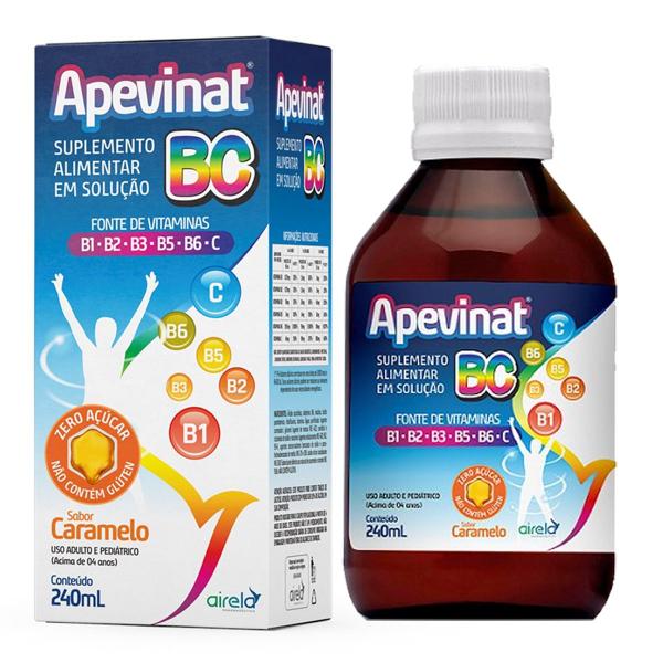 Imagem de Apevinat Airela Suplemento Sabor Caramelo 240ml Kit c/ 3un