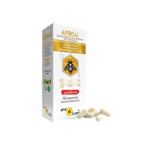 Imagem de Apireal Apis Flora - Geleia Real Liofilizada em Capsulas com Vitaminas E, A e C