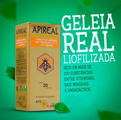 Imagem de Apireal Geleia Real Liofilizada +vitaminas 30 Cáps Apisflora